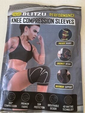 BLITZU pairs Knee Compression Sleeve 
Black NWT. Size Large
